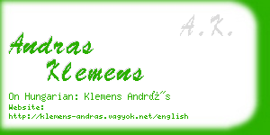 andras klemens business card